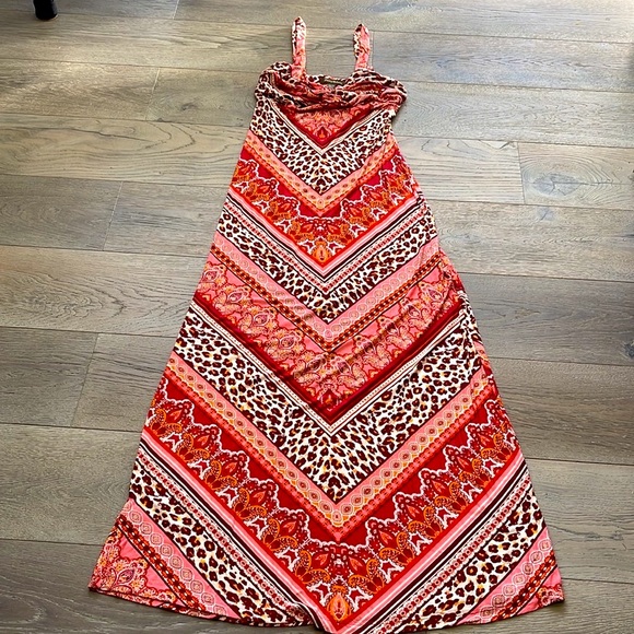Tommy Bahama Dresses & Skirts - Tommy Bahama 🐆 Leopard Print Stand Out Coral Maxi Dress- XS